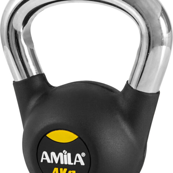 AMILA Kettlebell Rubber Cover Cr Handle 4Kg