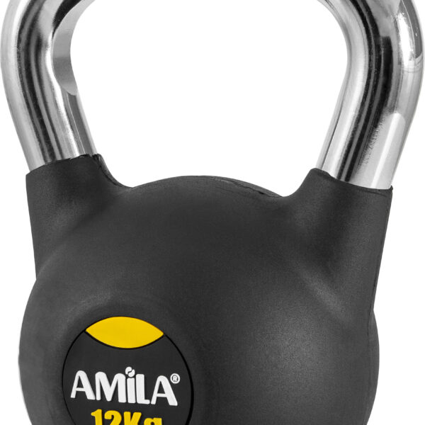 AMILA Kettlebell Rubber Cover Cr Handle 12Kg