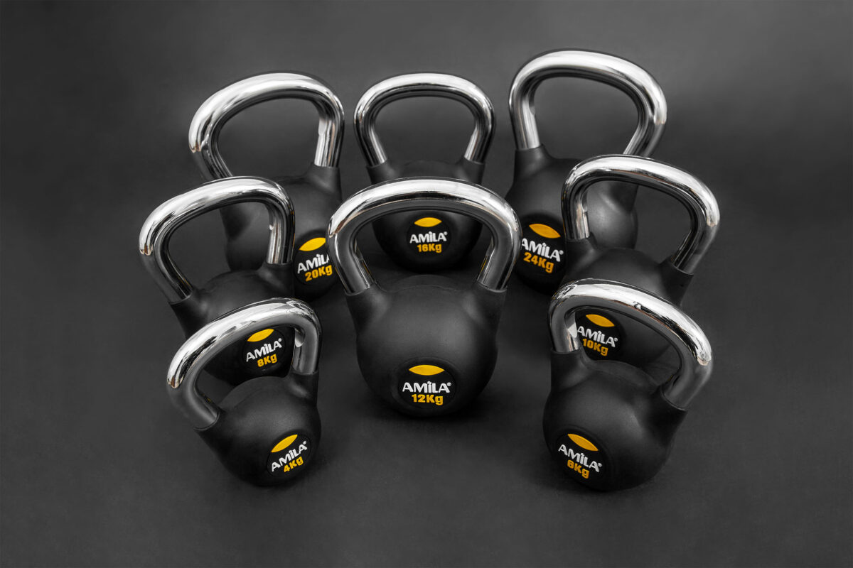 AMILA Kettlebell Rubber Cover Cr Handle 20Kg - Image 2