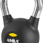 AMILA Kettlebell Rubber Cover Cr Handle 10Kg