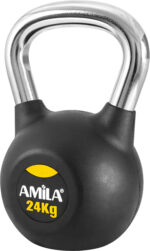 AMILA Kettlebell Rubber Cover Cr Handle 24kg