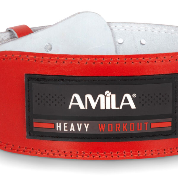Ζώνη Άρσης Βαρών AMILA Δερμάτινη Κόκκινη B Quality L