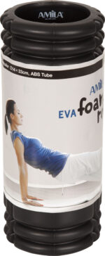 AMILA Foam Roller Plexus Φ14x33cm Μαύρο - Image 2