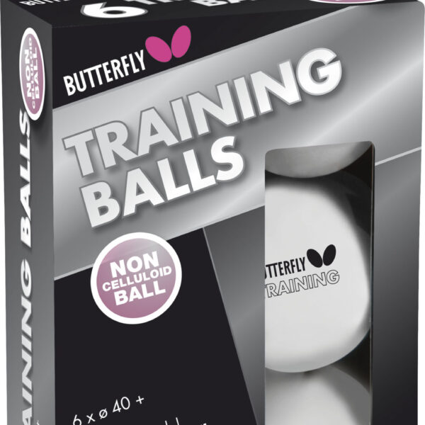 Μπαλάκια Ping Pong Butterfly Training 40+ 6 Τεμάχια Λευκά